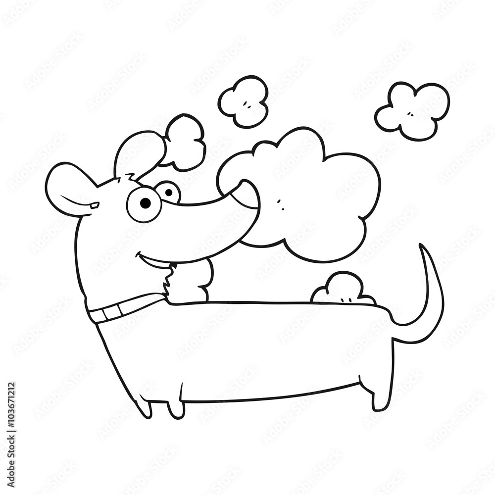 black and white cartoon happy dog black and white cartoon happy dog