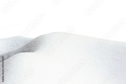 Beautiful natural snowdrift  with white background