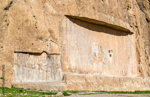 Ancient carvings at Naqsh-e Rustam necropolis in Iran photo