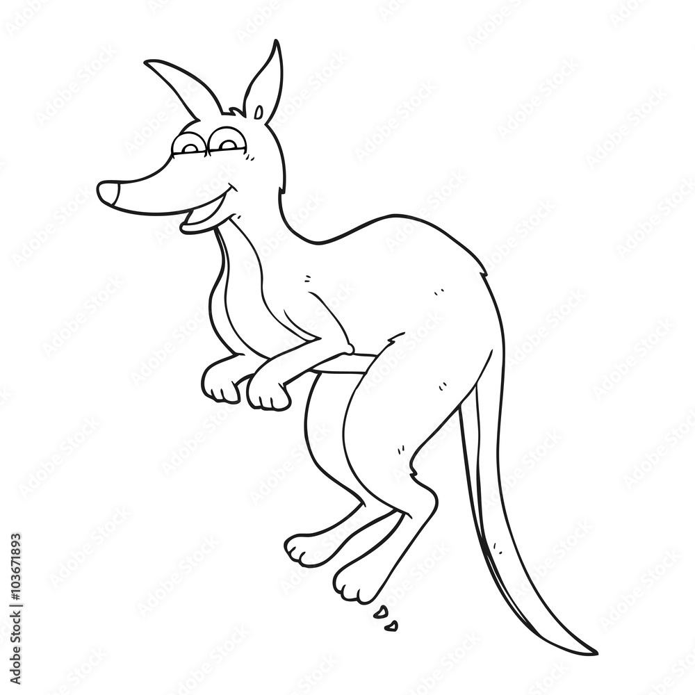 black and white cartoon kangaroo black and white cartoon kangaroo