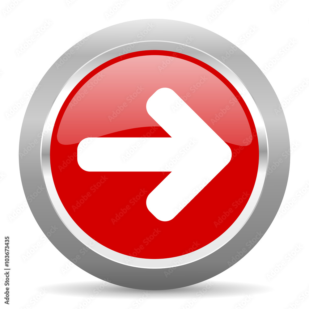 right arrow red metallic chrome web circle glossy icon right arrow red metallic chrome web circle glossy icon