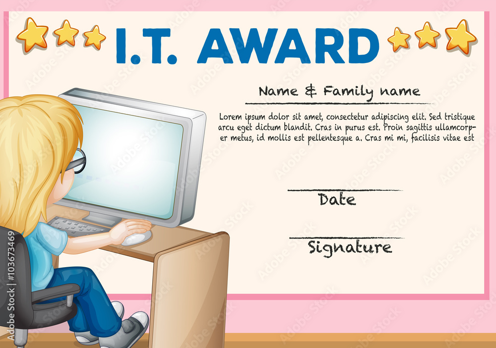 Certificate template for information technology Certificate template for information technology