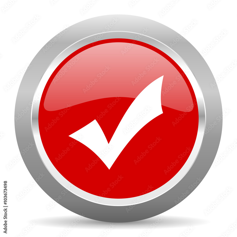 accept red metallic chrome web circle glossy icon accept red metallic chrome web circle glossy icon