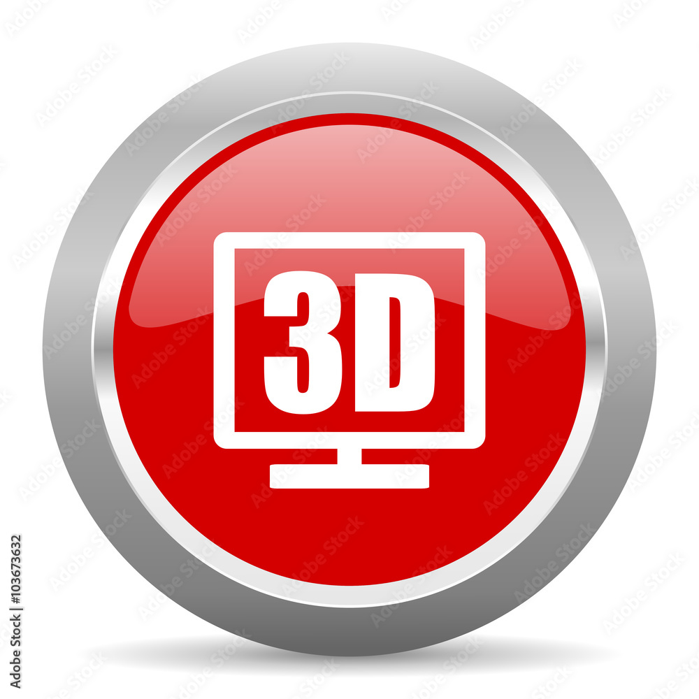 3d display red metallic chrome web circle glossy icon 3d display red metallic chrome web circle glossy icon