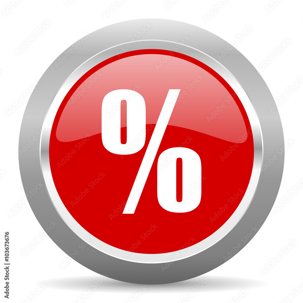 percent red metallic chrome web circle glossy icon percent red metallic chrome web circle glossy icon