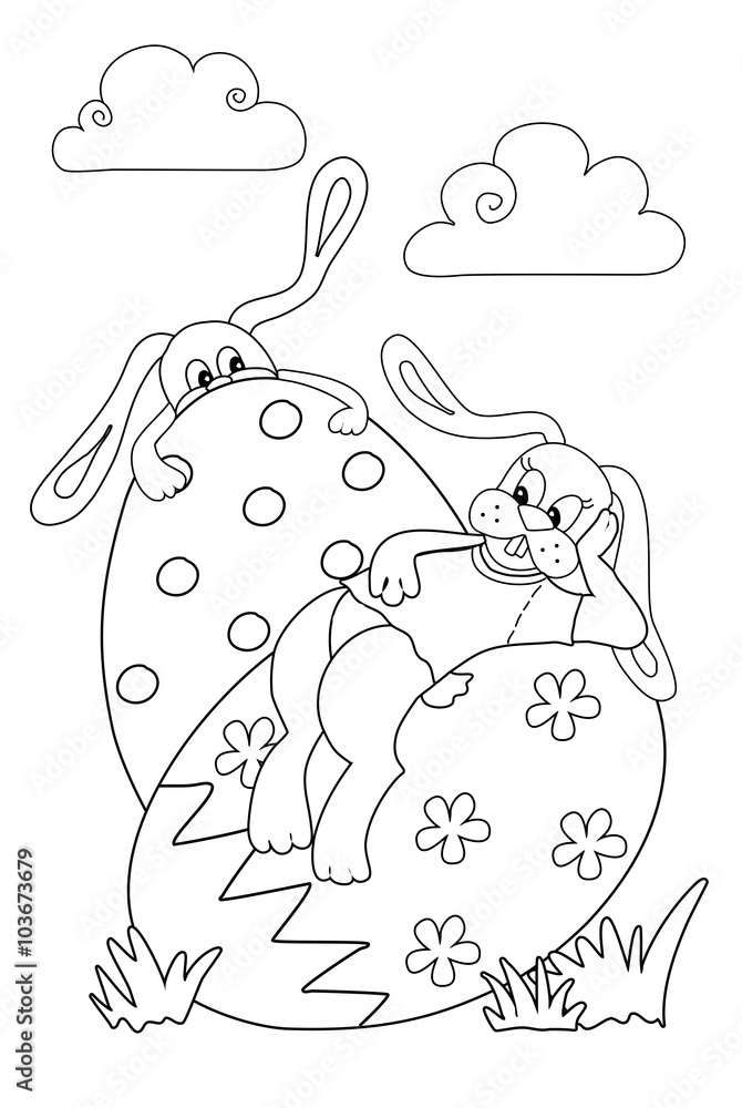 Osterhasen (Malvorlage) Osterhasen (Malvorlage)