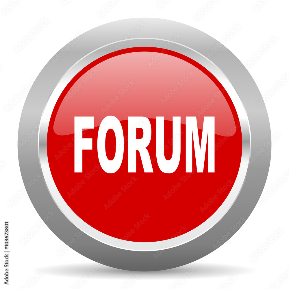 forum red metallic chrome web circle glossy icon forum red metallic chrome web circle glossy icon