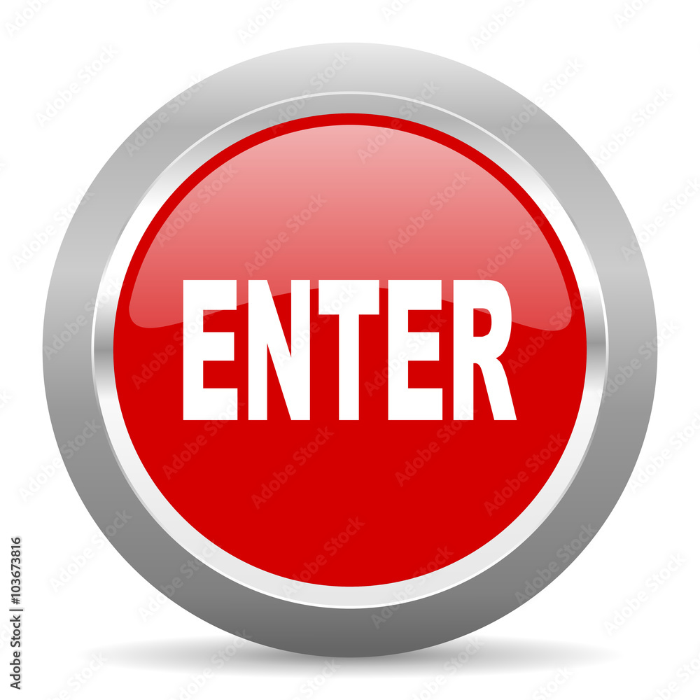 enter red metallic chrome web circle glossy icon enter red metallic chrome web circle glossy icon