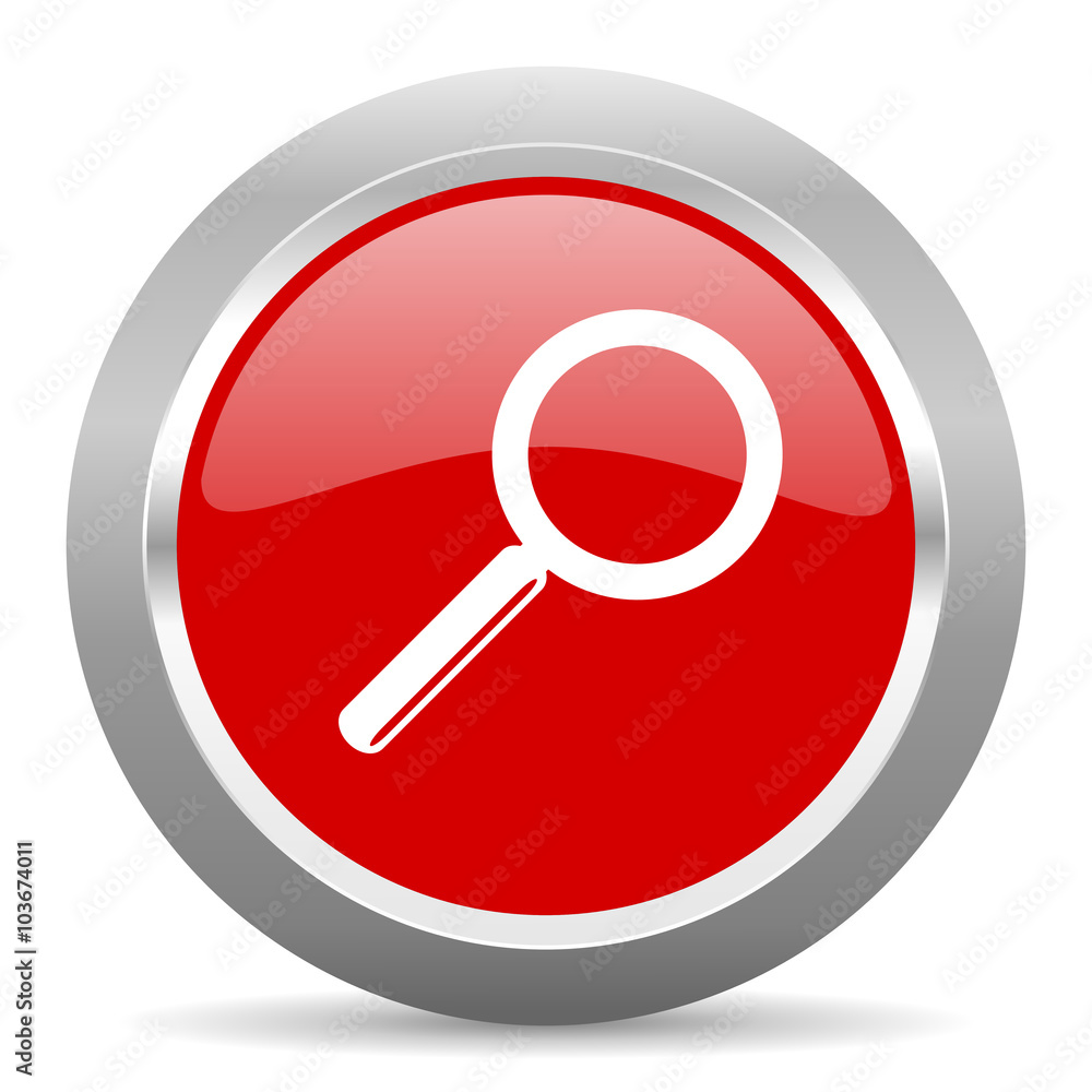 search red metallic chrome web circle glossy icon search red metallic chrome web circle glossy icon
