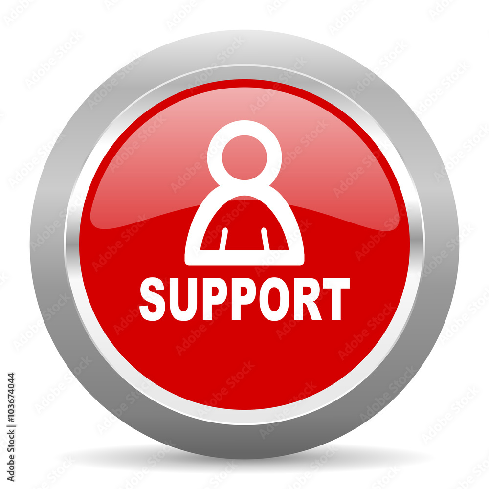 support red metallic chrome web circle glossy icon support red metallic chrome web circle glossy icon