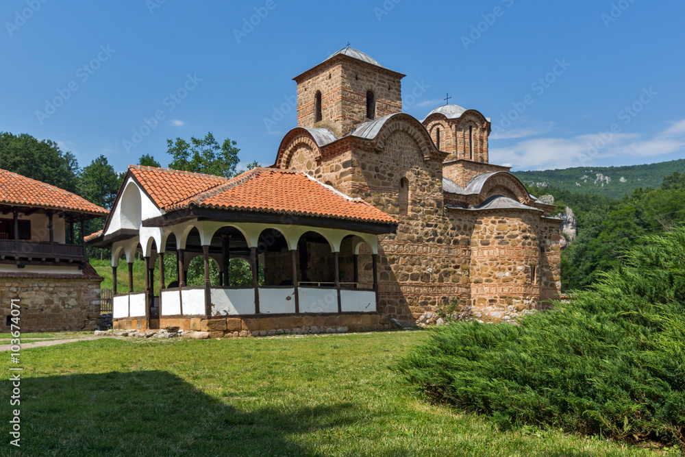 Amazing view of church in Poganovo Monastery of St. John the Theologian, Serbia