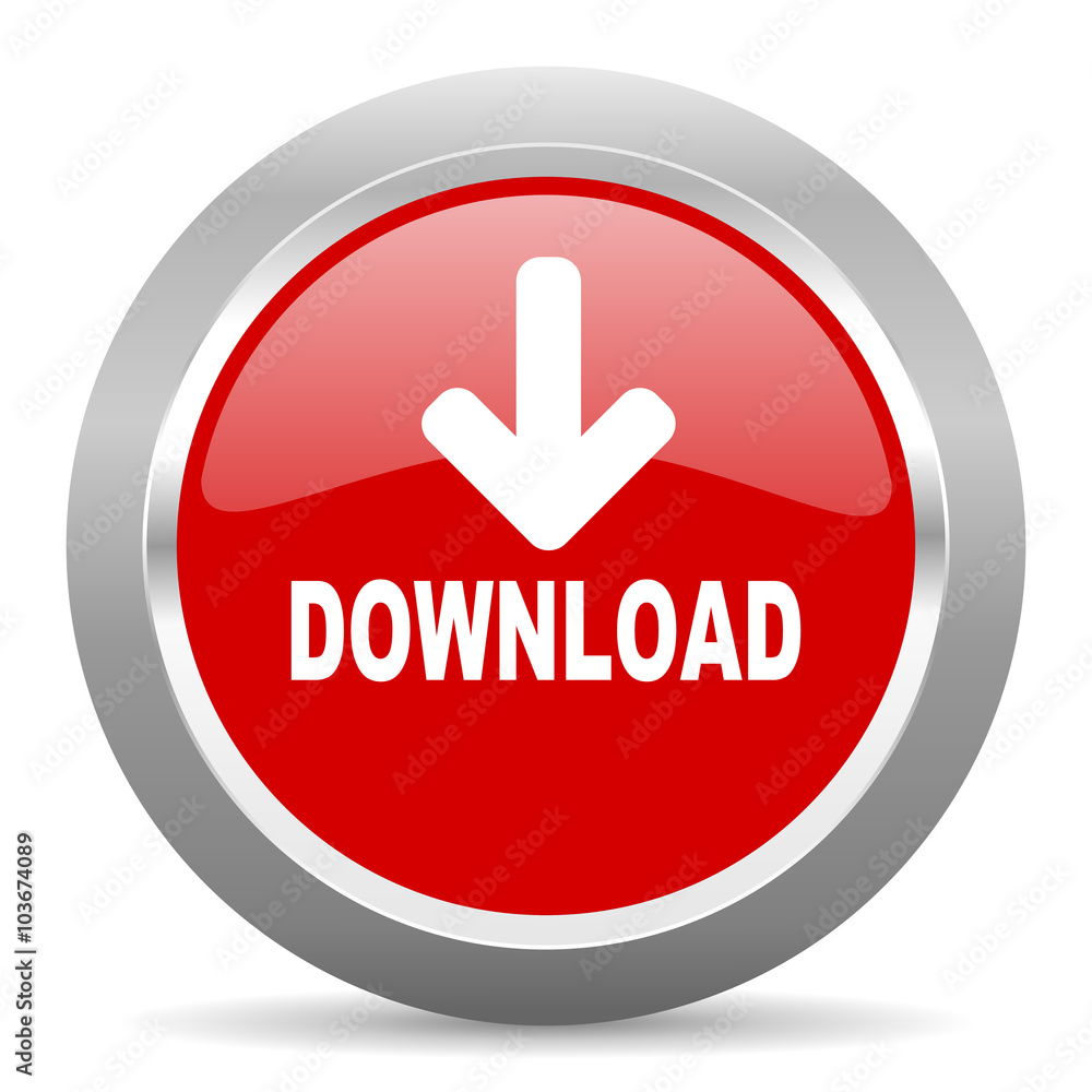 download red metallic chrome web circle glossy icon download red metallic chrome web circle glossy icon