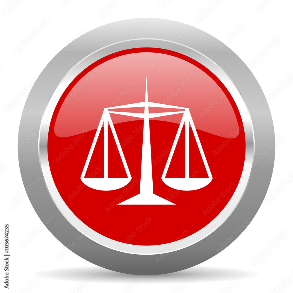 justice red metallic chrome web circle glossy icon justice red metallic chrome web circle glossy icon