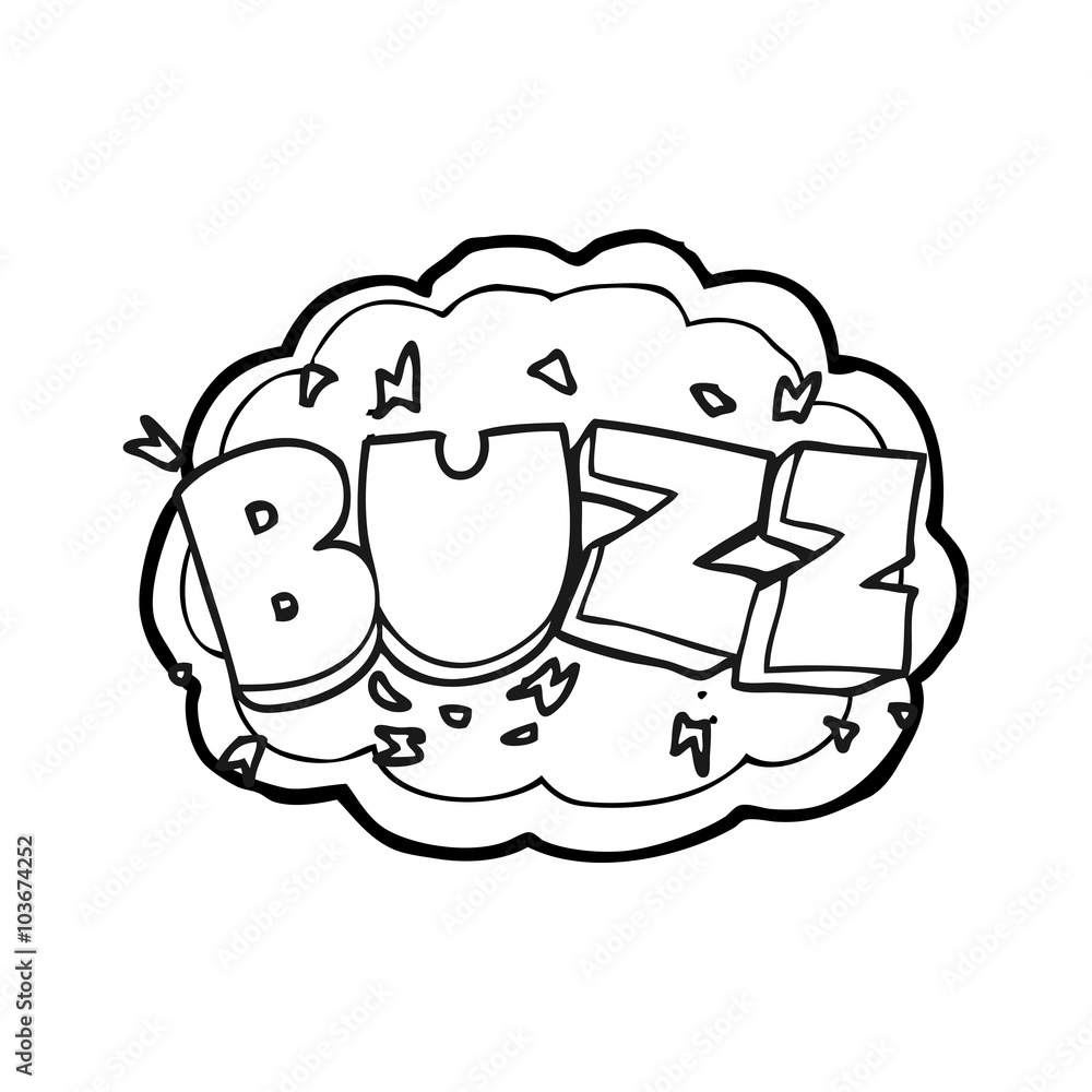 black and white cartoon buzz symbol black and white cartoon buzz symbol