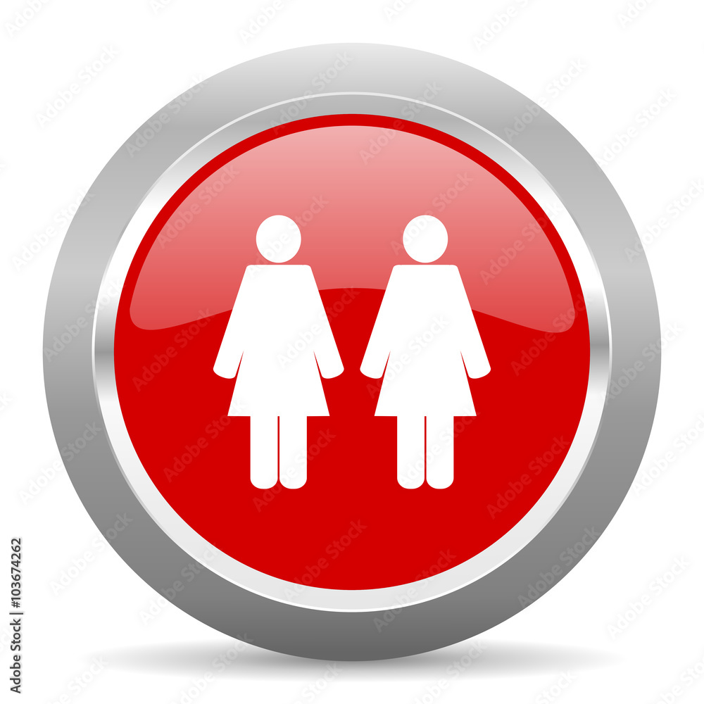 couple red metallic chrome web circle glossy icon couple red metallic chrome web circle glossy icon