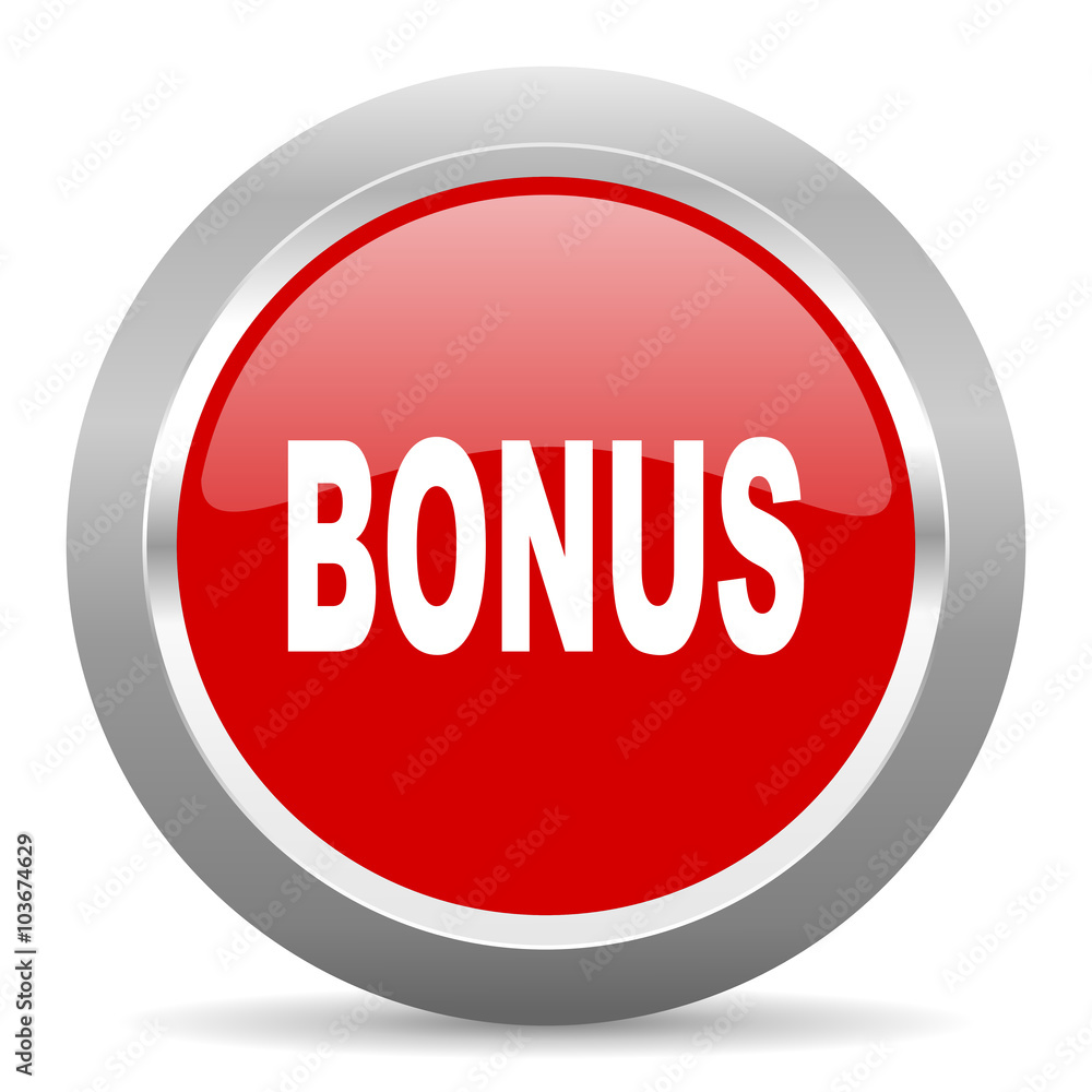 bonus red metallic chrome web circle glossy icon bonus red metallic chrome web circle glossy icon