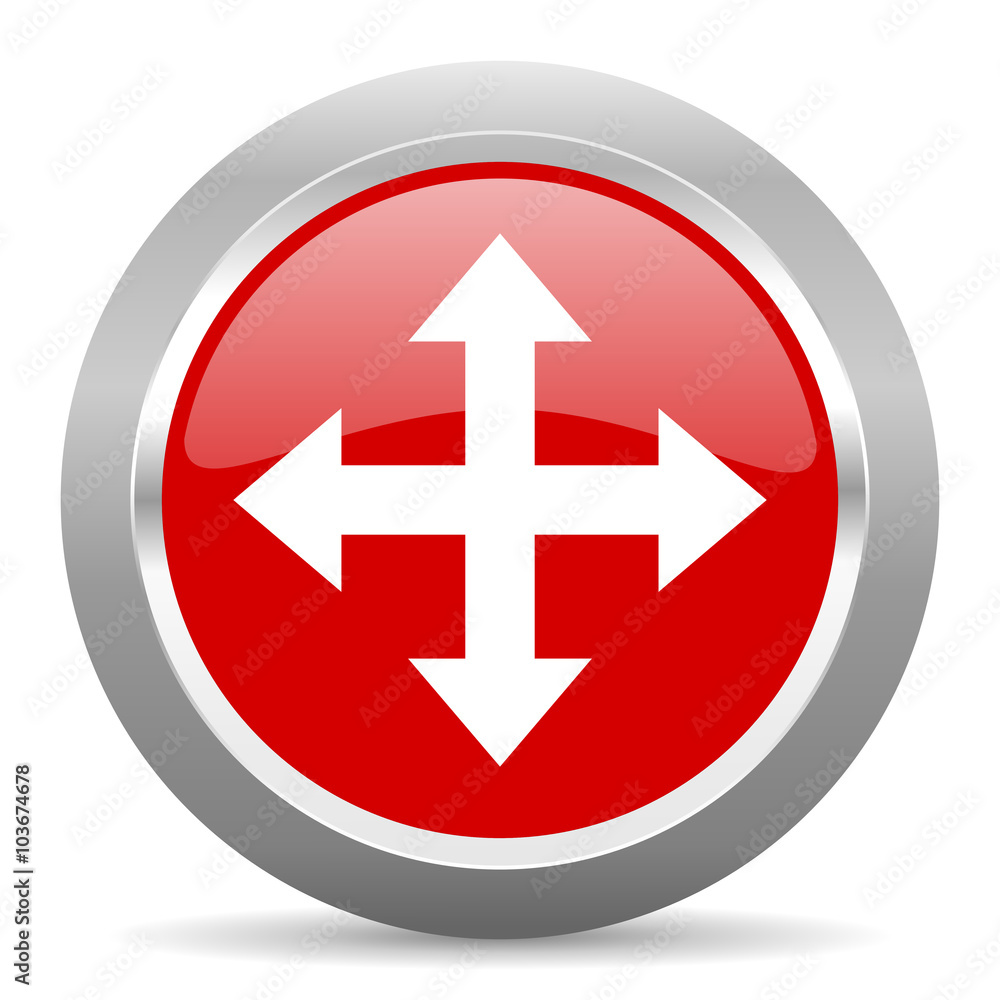 arrow red metallic chrome web circle glossy icon arrow red metallic chrome web circle glossy icon