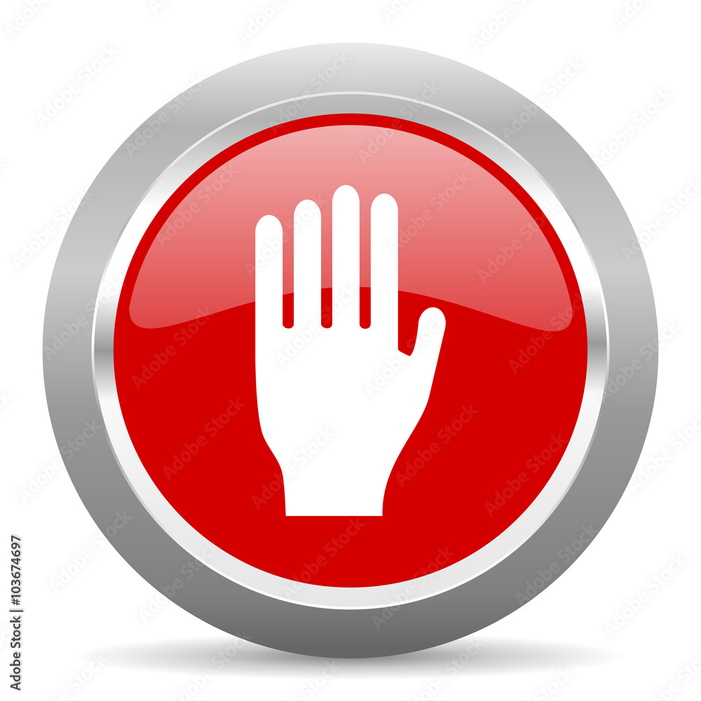 stop red metallic chrome web circle glossy icon stop red metallic chrome web circle glossy icon