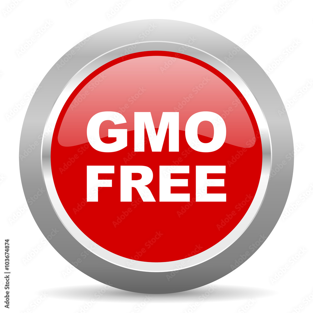 gmo free red metallic chrome web circle glossy icon gmo free red metallic chrome web circle glossy icon