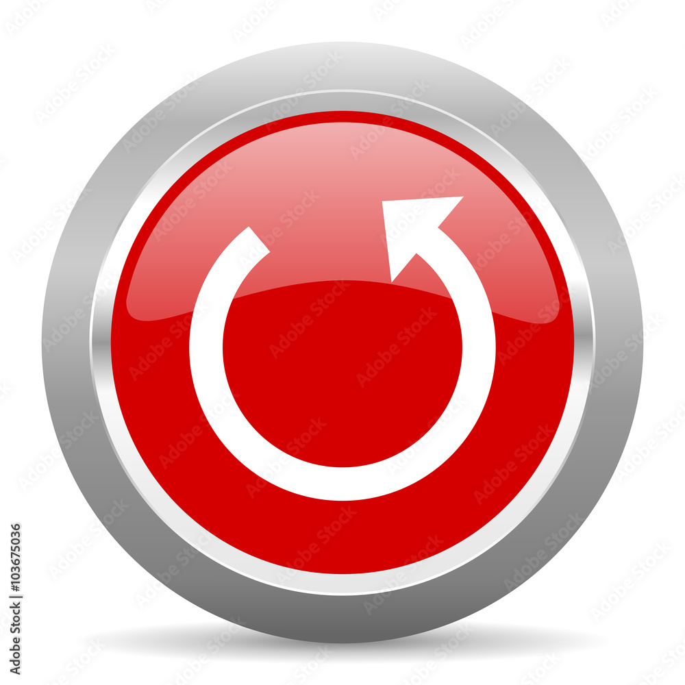 rotate red metallic chrome web circle glossy icon rotate red metallic chrome web circle glossy icon