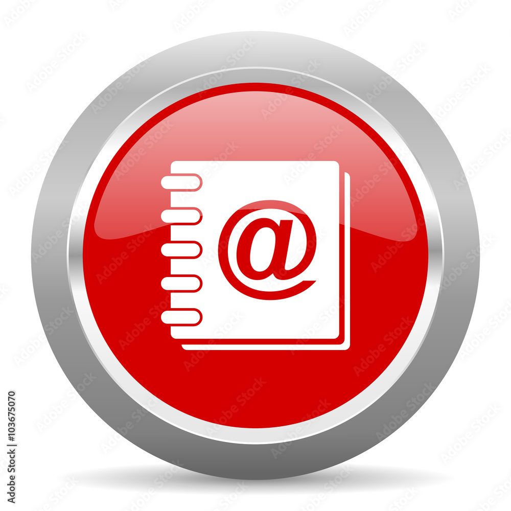 address book red metallic chrome web circle glossy icon address book red metallic chrome web circle glossy icon