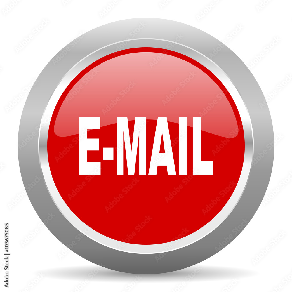 email red metallic chrome web circle glossy icon email red metallic chrome web circle glossy icon