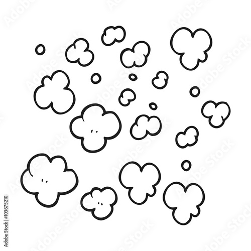 black and white cartoon puff of smoke symbol