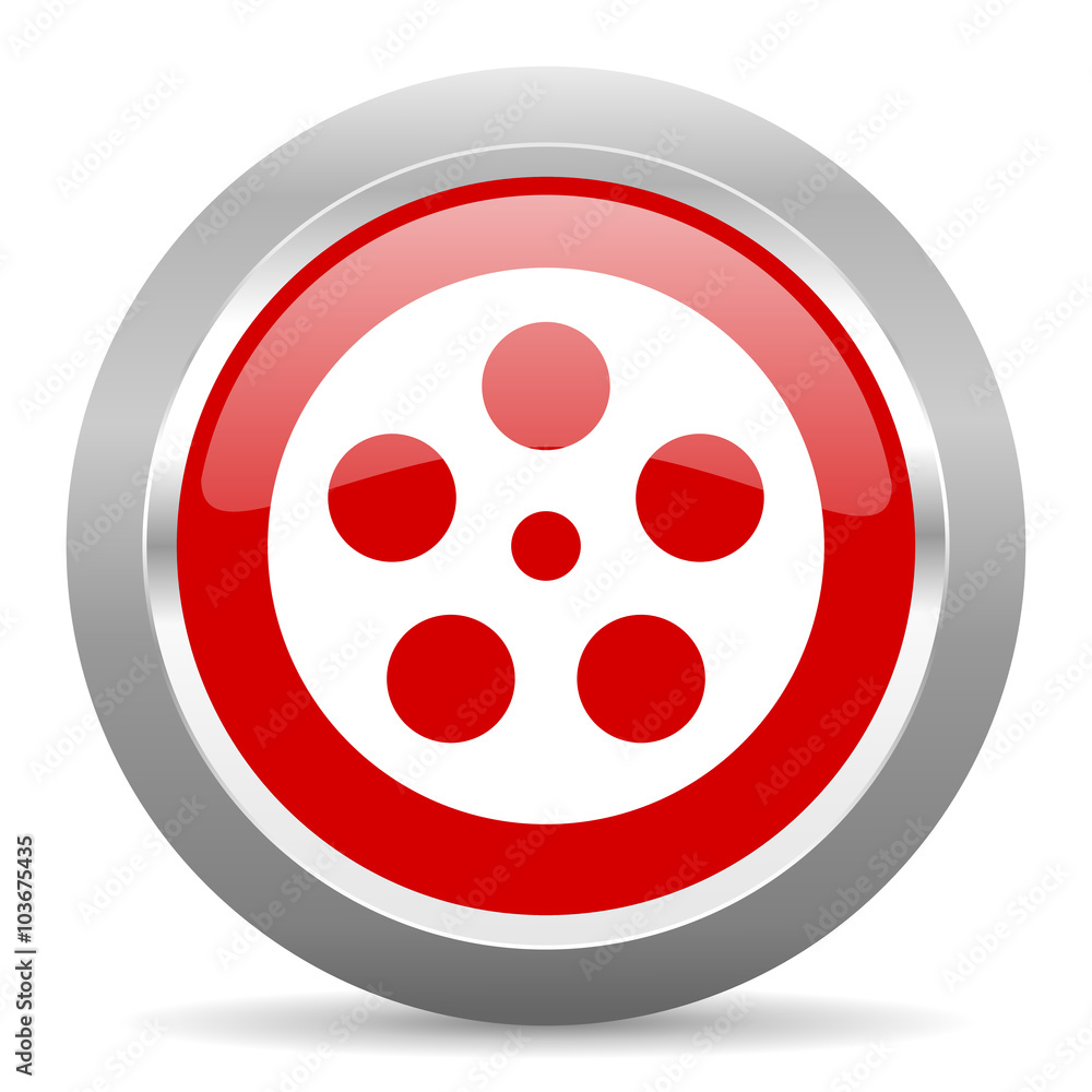 film red metallic chrome web circle glossy icon film red metallic chrome web circle glossy icon