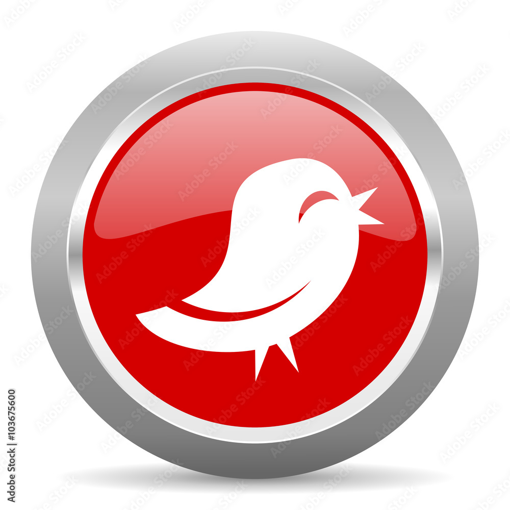 twitter red metallic chrome web circle glossy icon twitter red metallic chrome web circle glossy icon