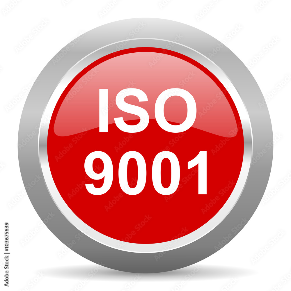 iso 9001 red metallic chrome web circle glossy icon iso 9001 red metallic chrome web circle glossy icon