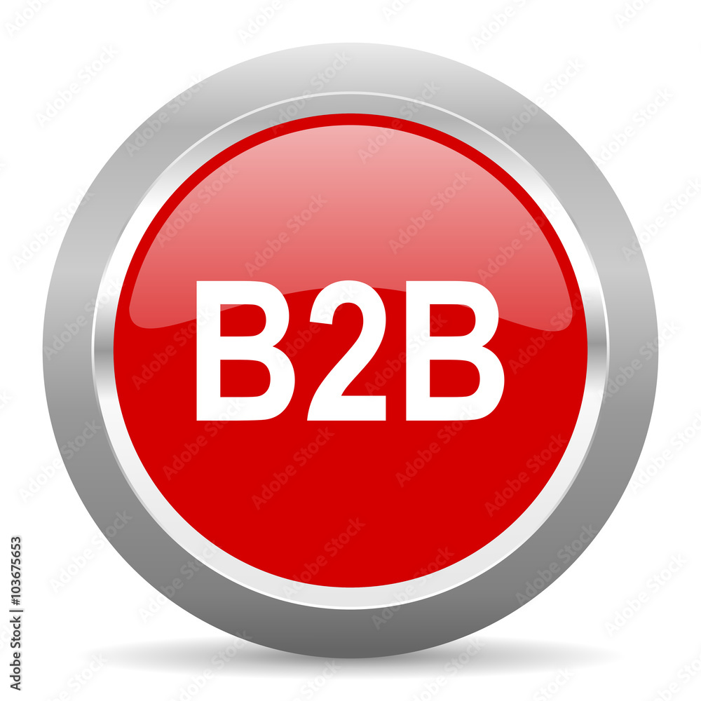 b2b red metallic chrome web circle glossy icon b2b red metallic chrome web circle glossy icon