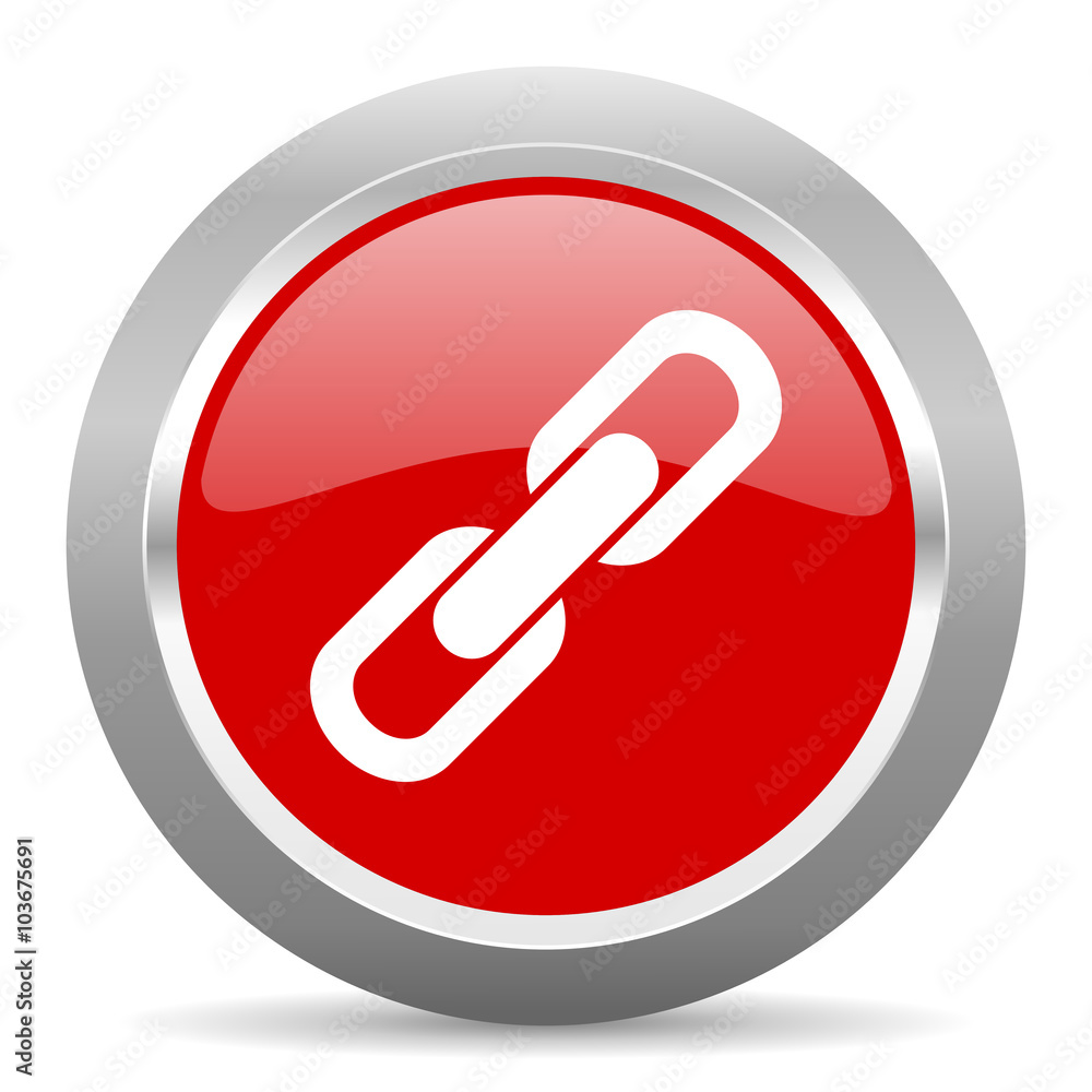 link red metallic chrome web circle glossy icon link red metallic chrome web circle glossy icon