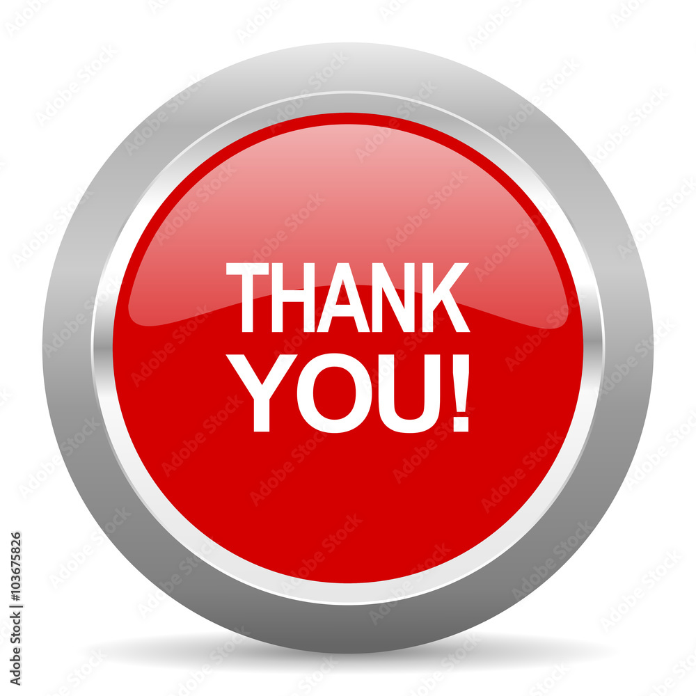 thank you red metallic chrome web circle glossy icon thank you red metallic chrome web circle glossy icon