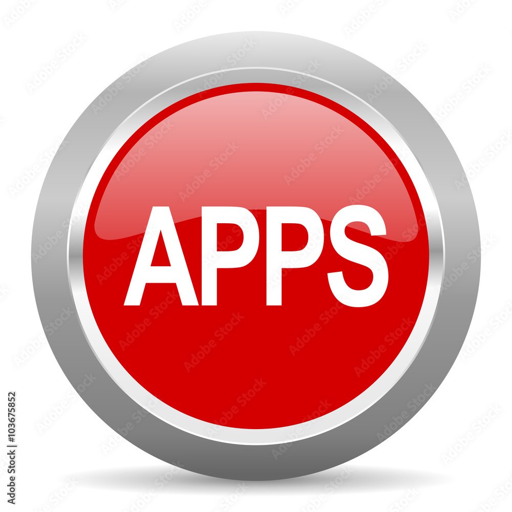 apps red metallic chrome web circle glossy icon apps red metallic chrome web circle glossy icon
