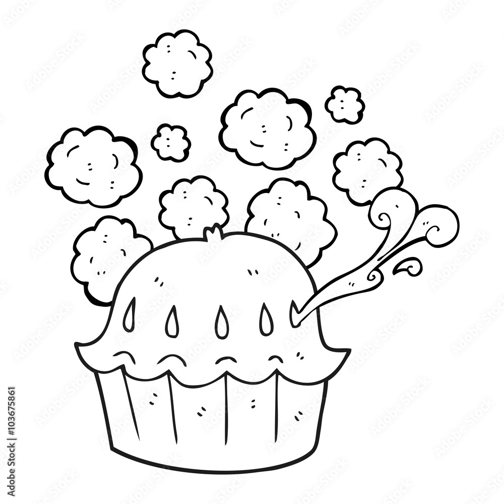 black and white cartoon hot pie