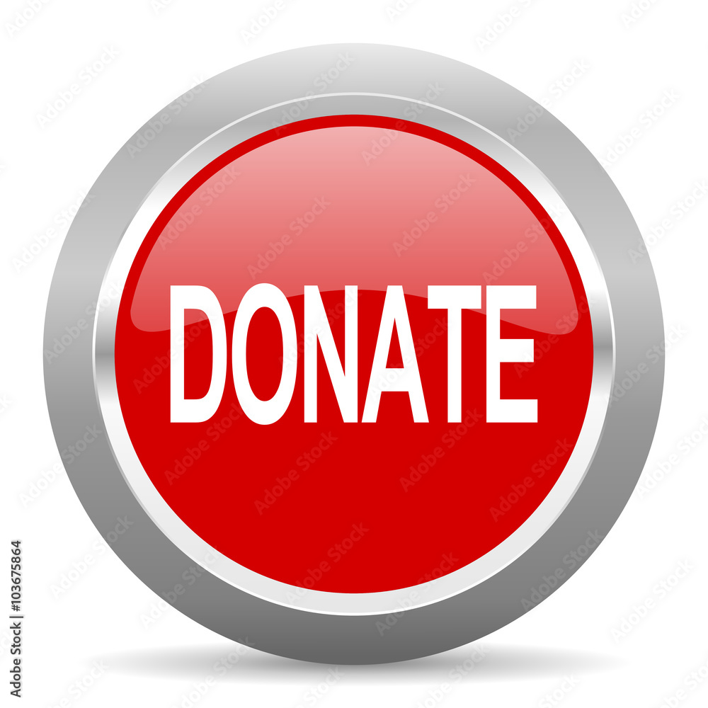 donate red metallic chrome web circle glossy icon donate red metallic chrome web circle glossy icon