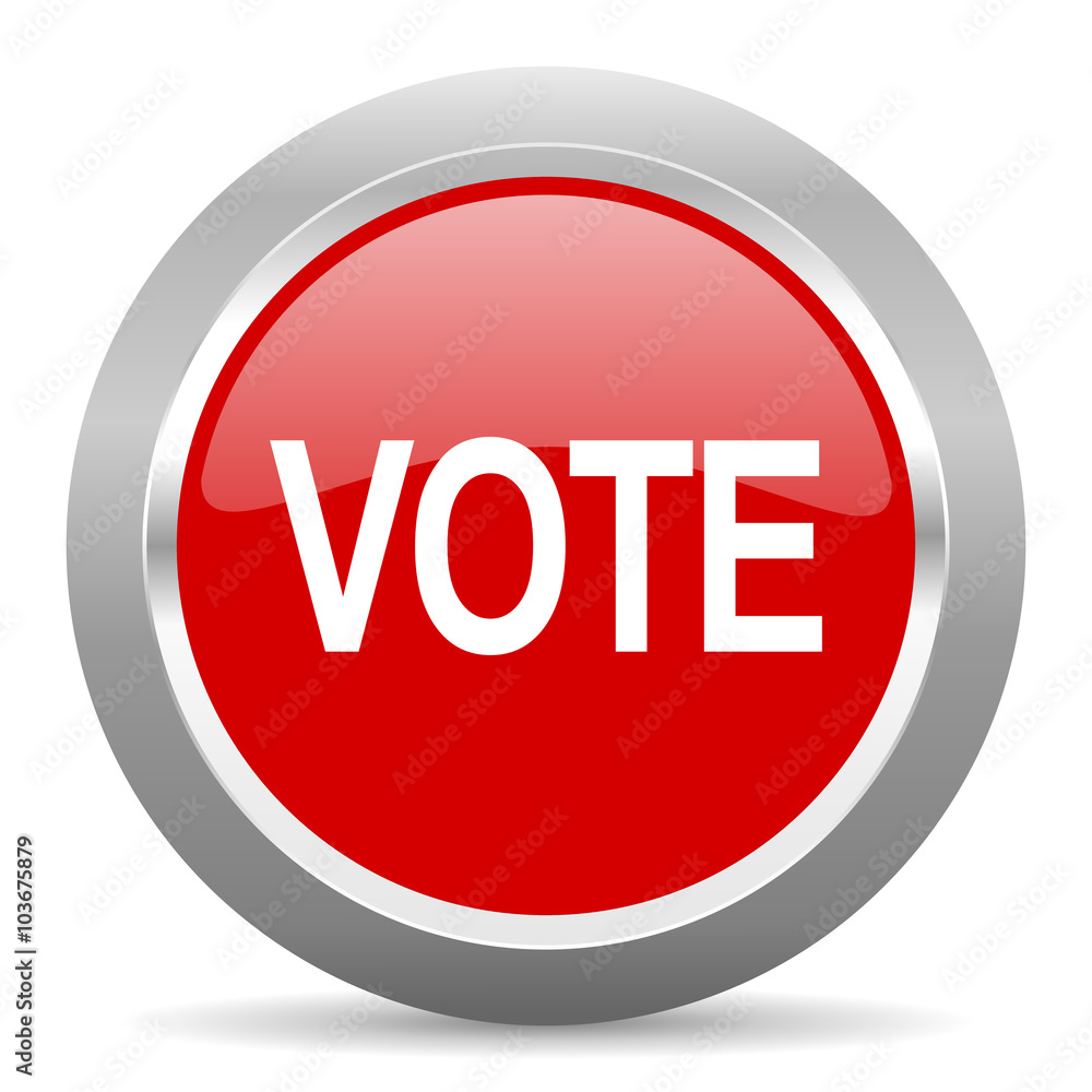 vote red metallic chrome web circle glossy icon vote red metallic chrome web circle glossy icon