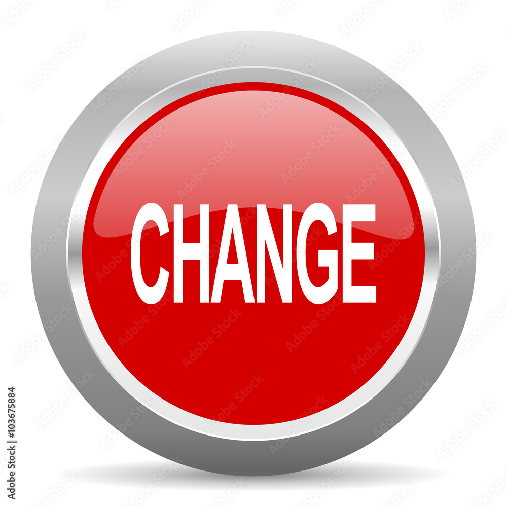change red metallic chrome web circle glossy icon change red metallic chrome web circle glossy icon