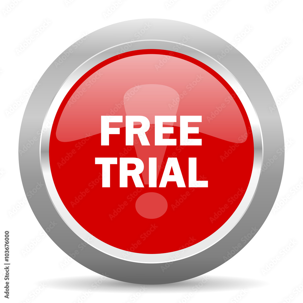 free trial red metallic chrome web circle glossy icon free trial red metallic chrome web circle glossy icon