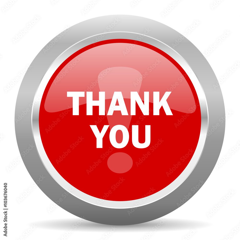 thank you red metallic chrome web circle glossy icon thank you red metallic chrome web circle glossy icon