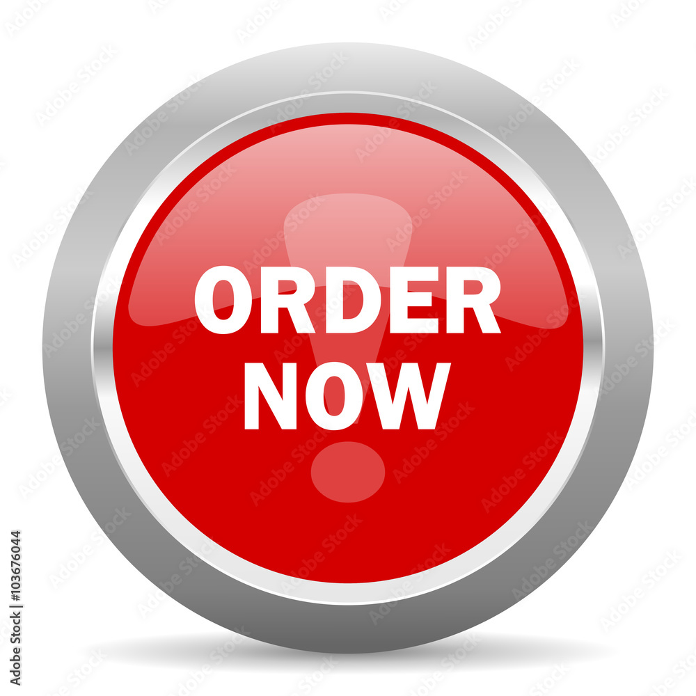order now red metallic chrome web circle glossy icon order now red metallic chrome web circle glossy icon