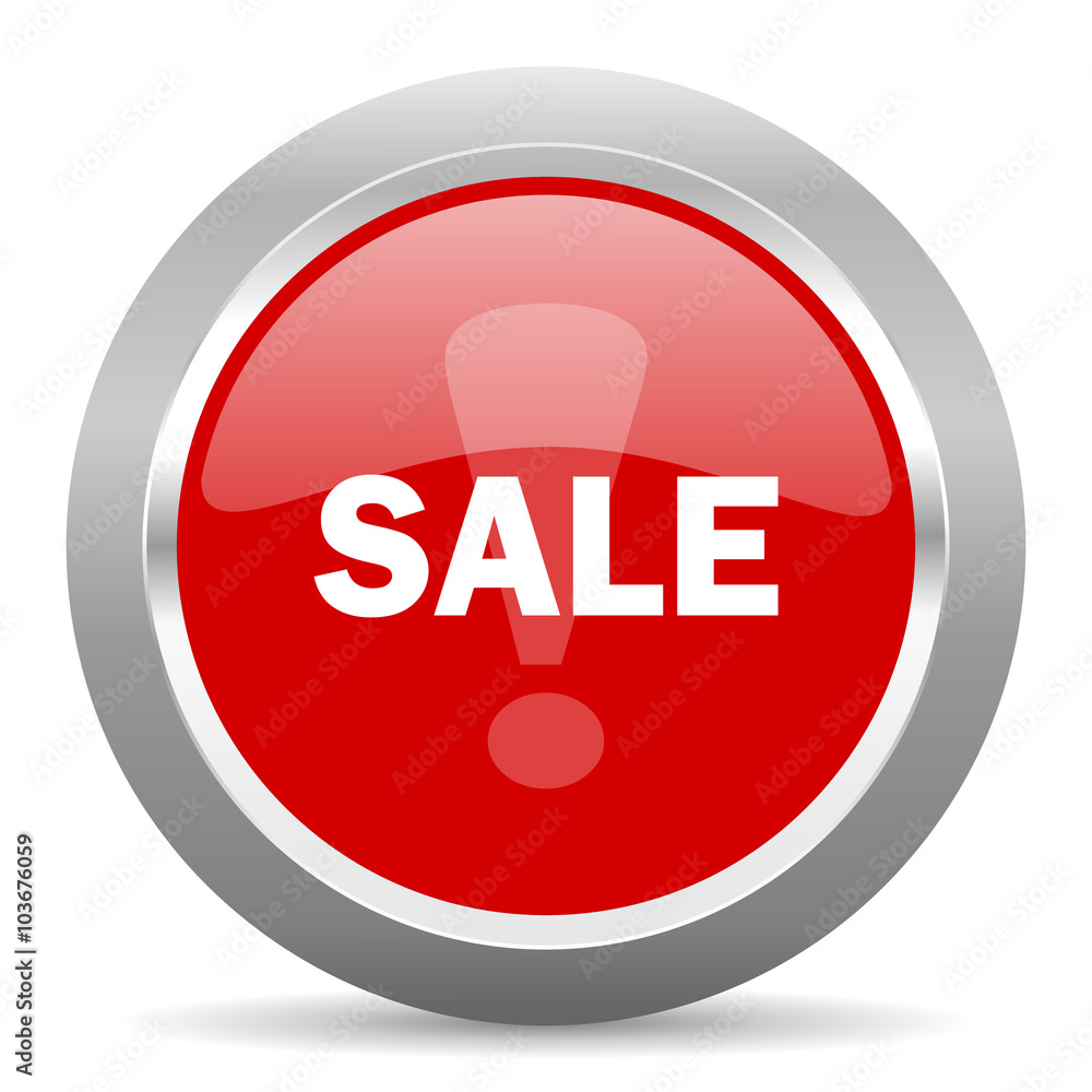 sale red metallic chrome web circle glossy icon sale red metallic chrome web circle glossy icon