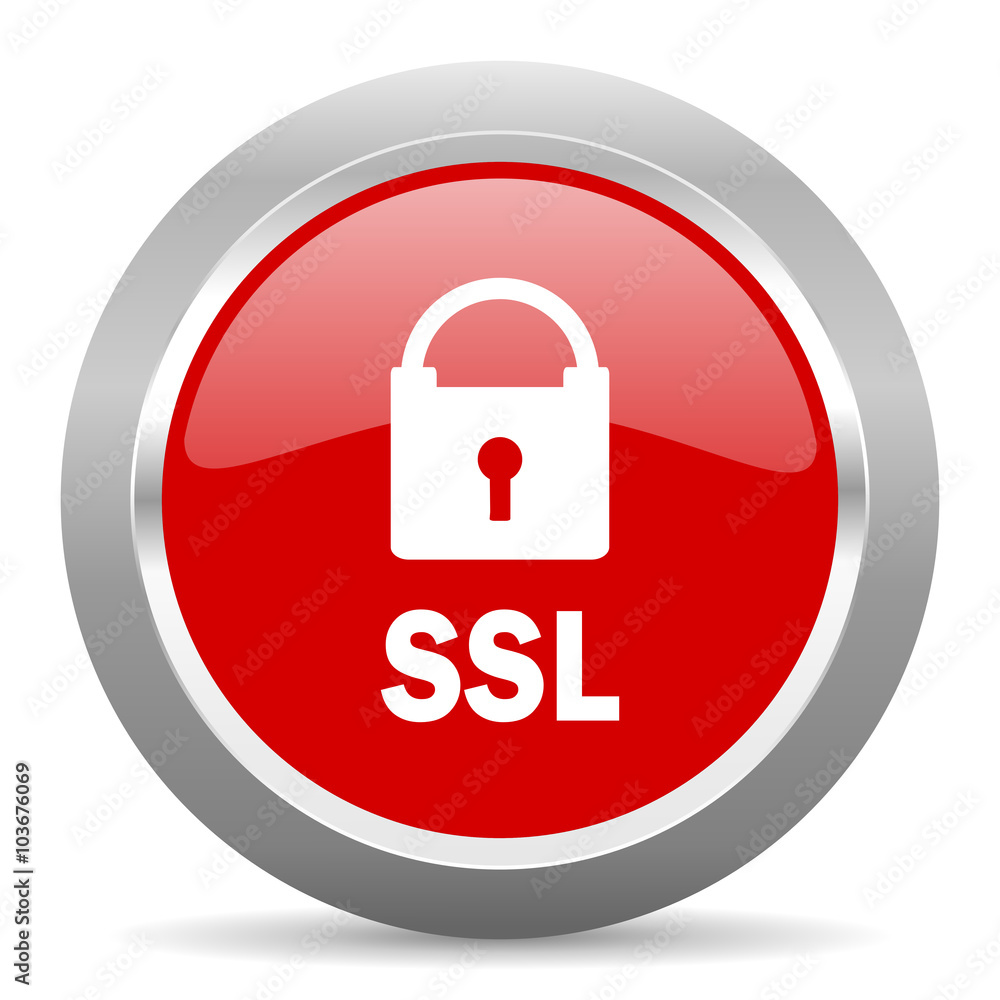 ssl red metallic chrome web circle glossy icon ssl red metallic chrome web circle glossy icon