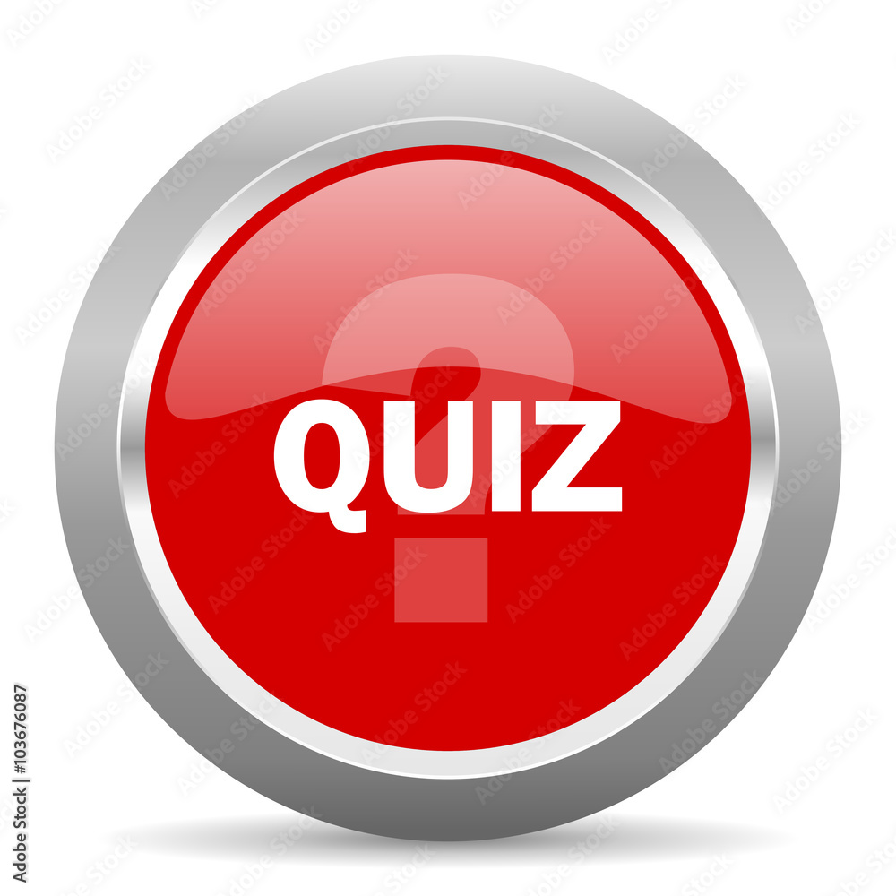 quiz red metallic chrome web circle glossy icon quiz red metallic chrome web circle glossy icon