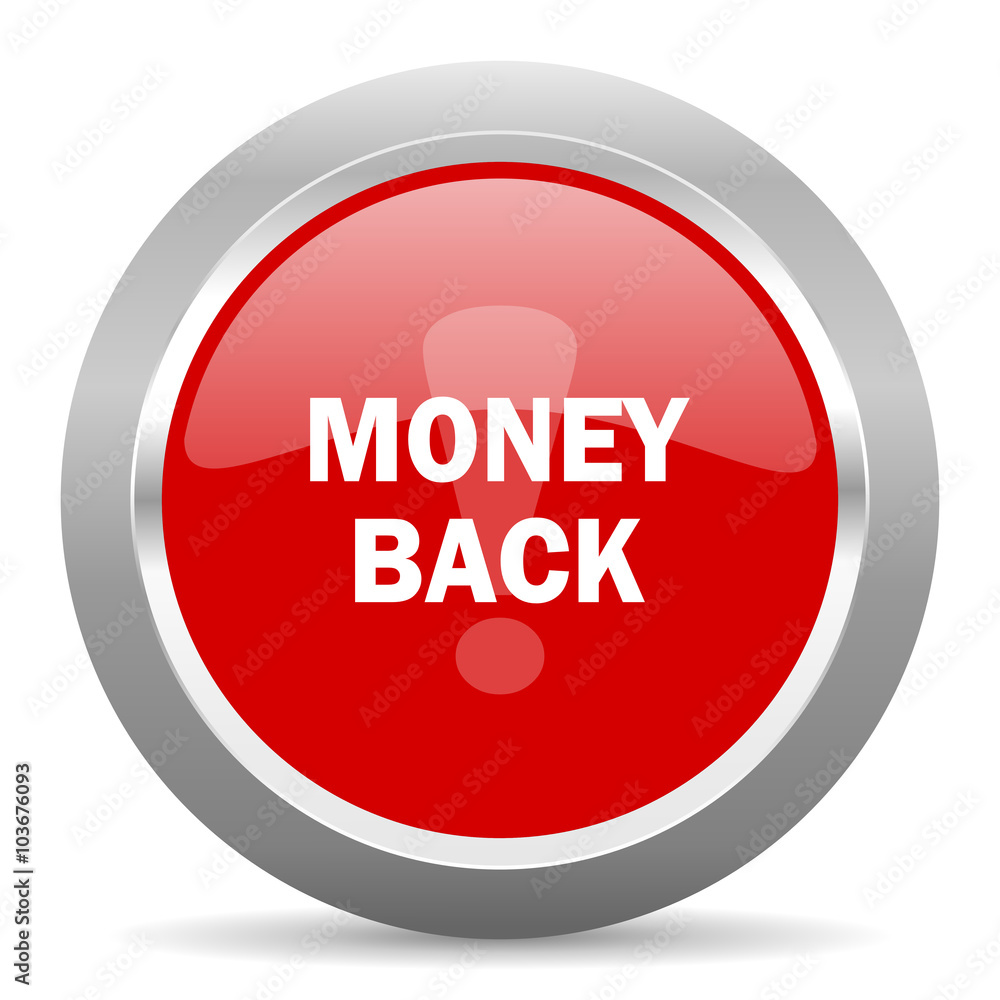 money back red metallic chrome web circle glossy icon money back red metallic chrome web circle glossy icon