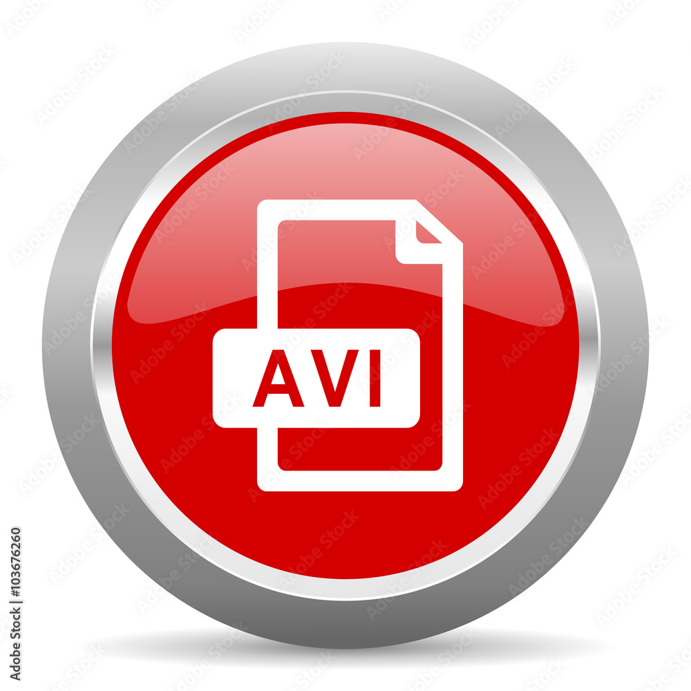 avi file red metallic chrome web circle glossy icon avi file red metallic chrome web circle glossy icon