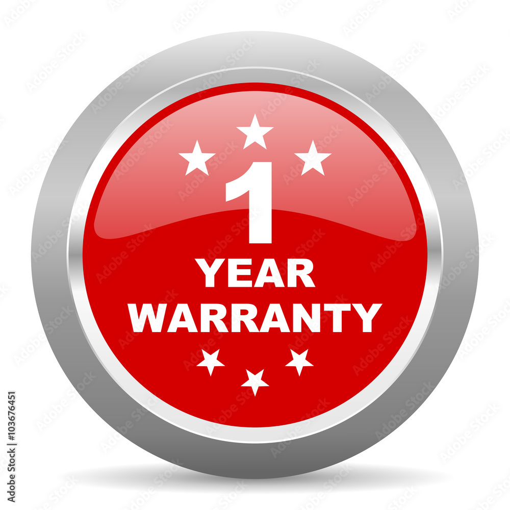 warranty guarantee 1 year red metallic chrome web circle glossy icon warranty guarantee 1 year red metallic chrome web circle glossy icon
