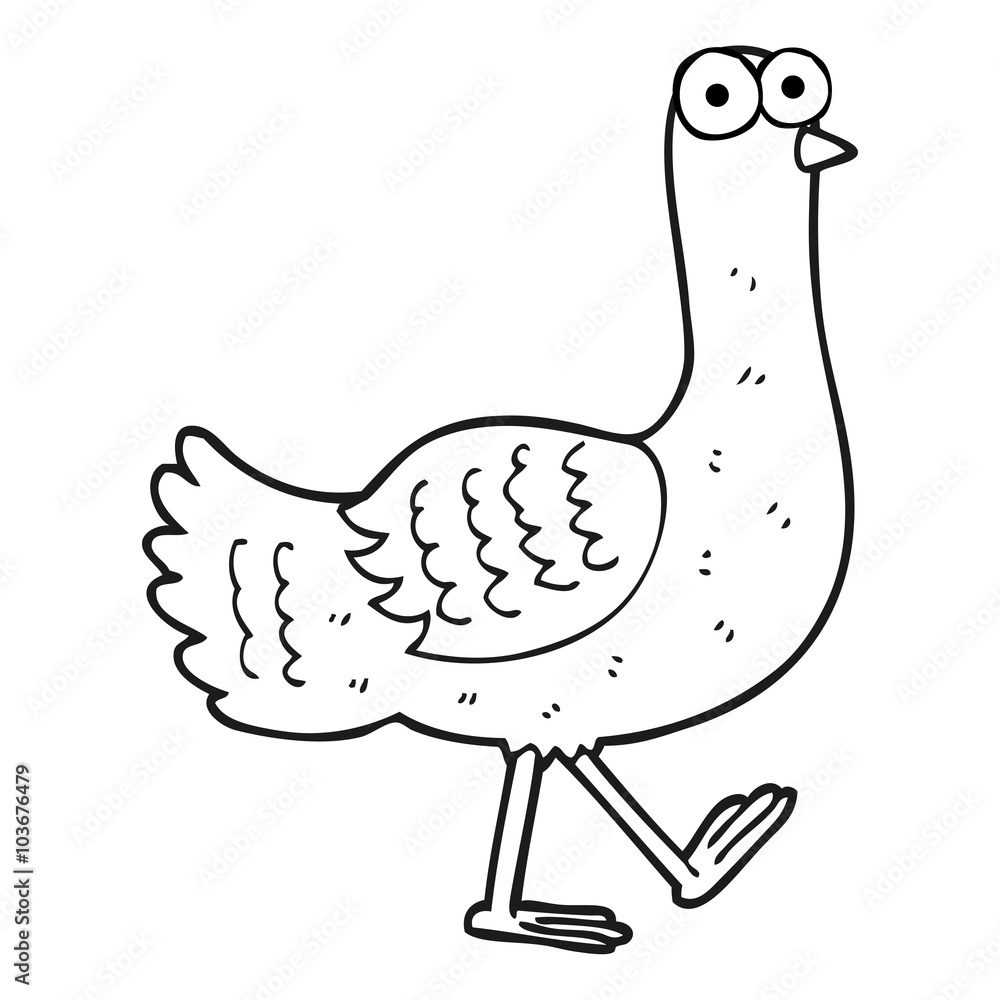 black and white cartoon bird black and white cartoon bird