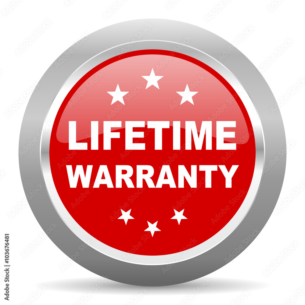 lifetime warranty red metallic chrome web circle glossy icon lifetime warranty red metallic chrome web circle glossy icon