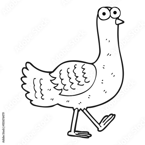 Foto black and white cartoon bird